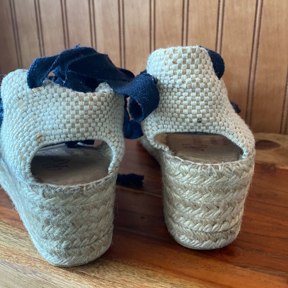 Ramoncinas lace-up wedge espadrilles. Rhinestone scull Sz 39 whimsigoth pirate - Picture 7 of 9